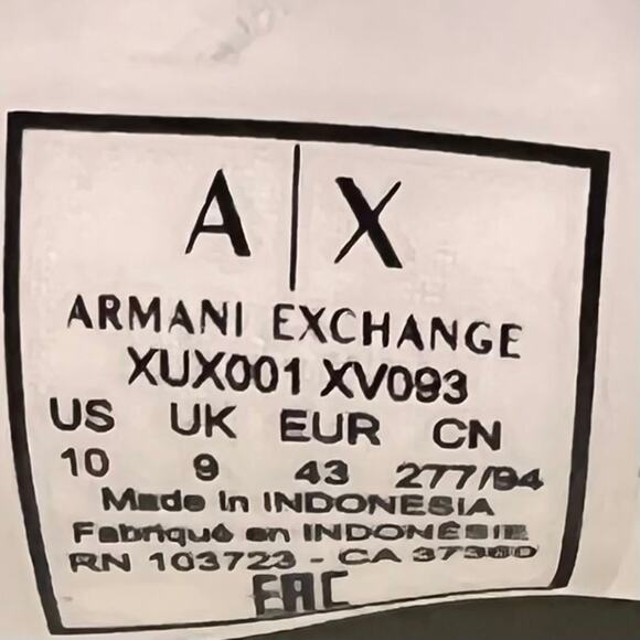 Armani Exchange Emporio Armani Low Top Lace Up Sneaker Navy Blue Mens Size 10 - Picture 12 of 12